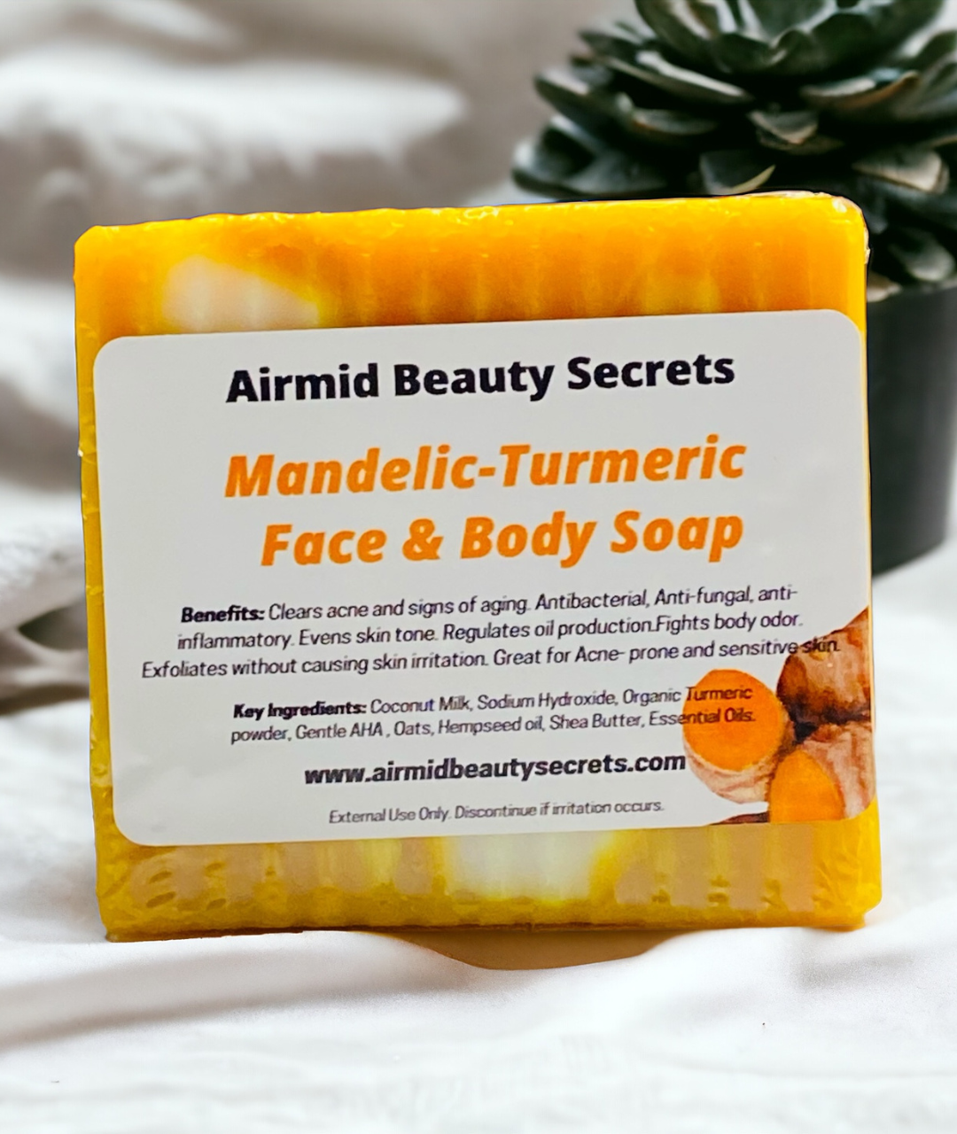 Mandelic x Turmeric Face and body soap Airmid Beauty Secrets